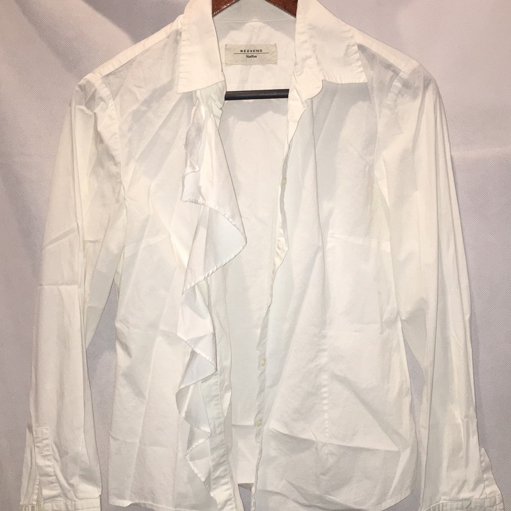 Weekend Maxmara White Button Down Long Sleeve Shi… - image 1